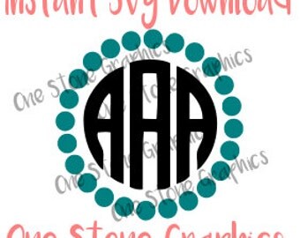 Circle monogram frame svg,circle monogram,monogram frame,polka dot monogram frame,monogram svg,circle svg, monogram polka dot svg,svg