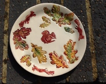 Squirrel dish in Autumn colour