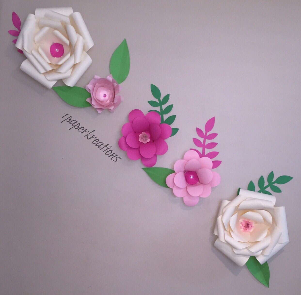 5 Large Paper Flowers / wallflowers paper flower wall paper