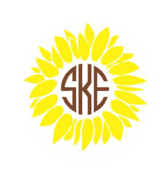 Free Free 184 Monogram Monogram Decal Sunflower Svg SVG PNG EPS DXF File