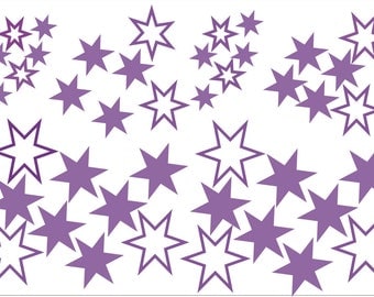 42 x Stickers Decals - All in 3 sizes - Stars, Rectangles, Honeycombs, Arrows, Squares - home, vehicles, windows, wall art, crafts.