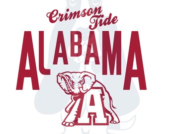 Alabama Crimson Tide Cutting Files in Svg, Eps, Dxf, Png, Jpeg, and Studio for Cricut & Silhouette