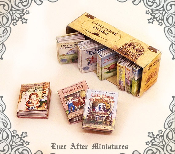 9 Little House on the Prairie Dollhouse Miniature Book Set by