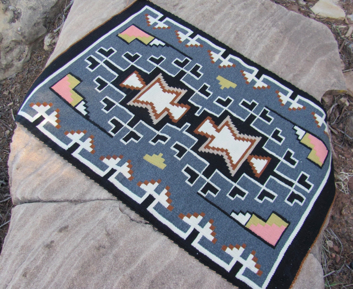 Vintage Handwoven Small Navajo Rug