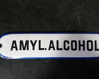 Vintage enamel apothecary drawer labels
