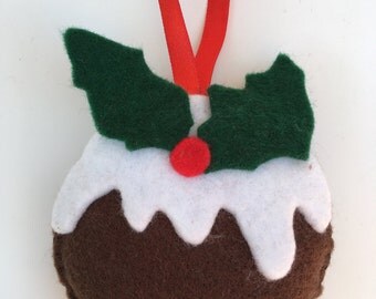 Items similar to Handmade Felt Christmas Pudding Decoration on Etsy