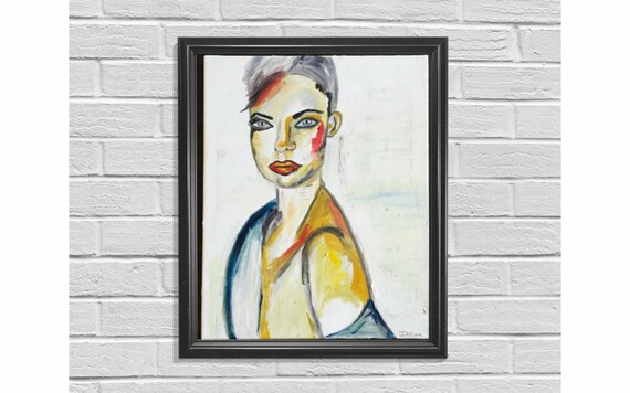 Woman Portrait Wall Art Modern Abstract Painting by ColorBlossom