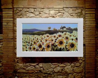 sunflowers, 24"x48", Antonello Plantamura original painting