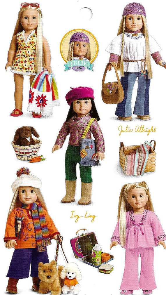 AMERICAN GIRL STICKERS / Julie and Ivy sticker sheet / 10