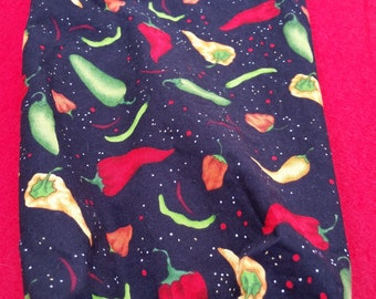 Pepper Pattern Plastic Bag Holder Dispenser - Grocery Bag Holder - Chili Pepper Cloth Bag Holder - Hot Pepper Plastic Bag Holder