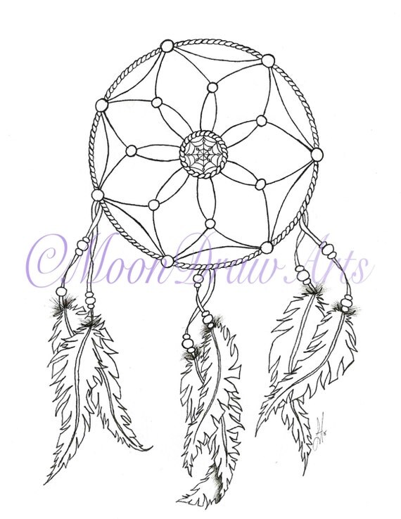 Items similar to Dream Catcher Printable Coloring Page - Adult Coloring