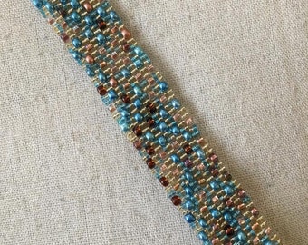 Items similar to Native American peyote stitch beadwork rope necklace ...