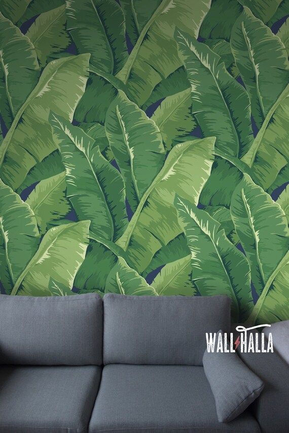 Seamless Self Adhesive Banana Tree Leaf Pattern Wallpaper