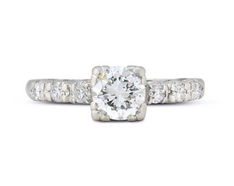 platinum art deco engagement ring vintage diamond solitaire wedding ring 1940s platinum engagement ring - Art Deco Wedding Ring platinum art deco engagement ring vintage diamond solitaire wedding ring 1940s platinum engagement ring - Art Deco Wedding Ring