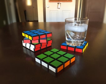 Rubik's Cube Coasters Set of 6- Stackable- 3D Printed