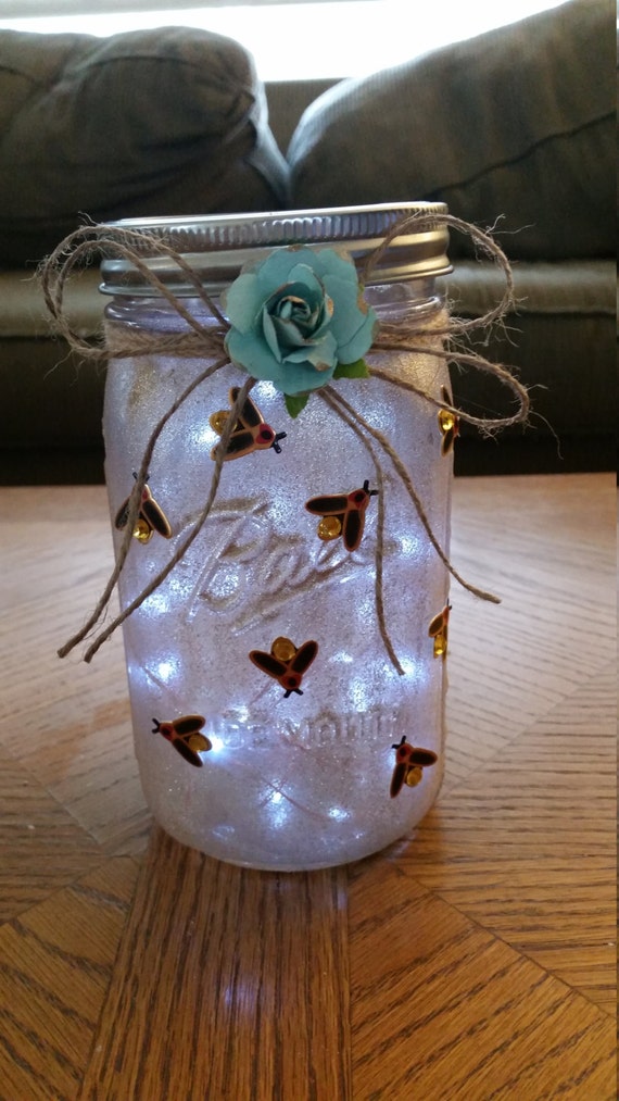 Lightning bug/firefly luminary jar by HeartfeltWaxCreation on Etsy