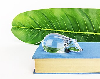 Glass Hedgehog Paperweight - Vintage || Glass Paperweight | Animal Paperweight | Office Decor | Glass Decor | Gifts for Teachers