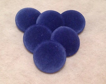 Blue Buttons, Velvet Buttons, Fabric Covered Buttons, Shank Buttons, 31mm, Large Buttons, Coat Buttons, Sewing Supplies, Upholstery
