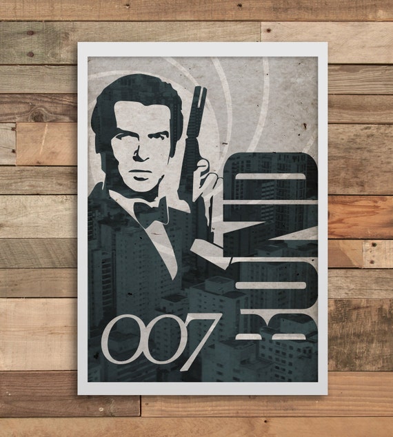 James Bond 007 Poster Urban Print Home Art Wall by UrbanHeroesArt