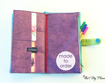 Traveler's Notebook insert Personal size Felt Zip Up