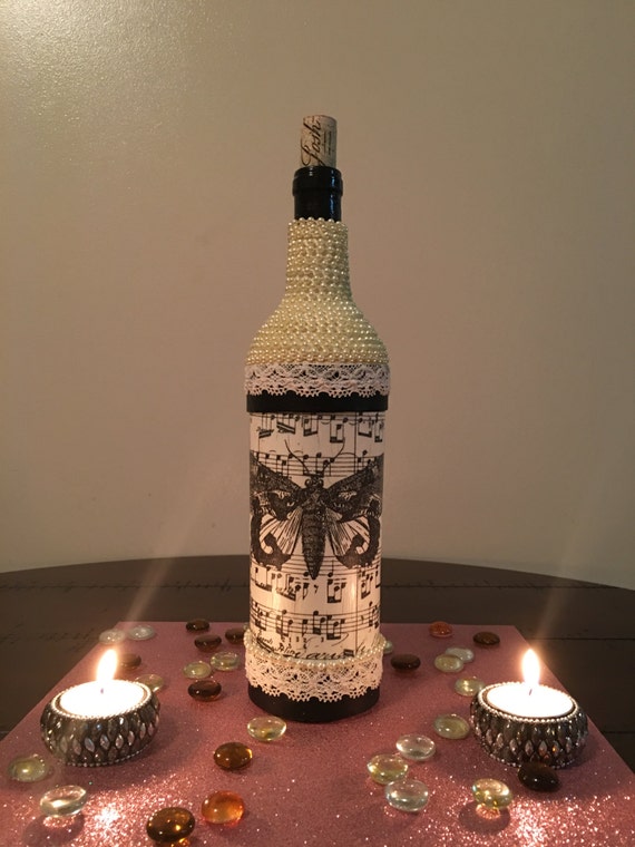 Wine Bottle DécorButterfly Pearls