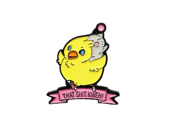 Chocobo and Moogle 1" Final Fantasy Enamel Lapel Pin That Sh*t Kweh! Video Game