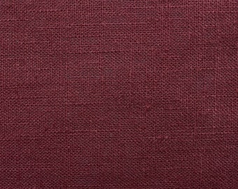 Linen natural - color: Burgundy - 100% natural fiber - 0.5 m