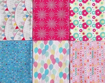 Celebrations Fat Quarter Bundle of 6 Fabrics -100% Cotton