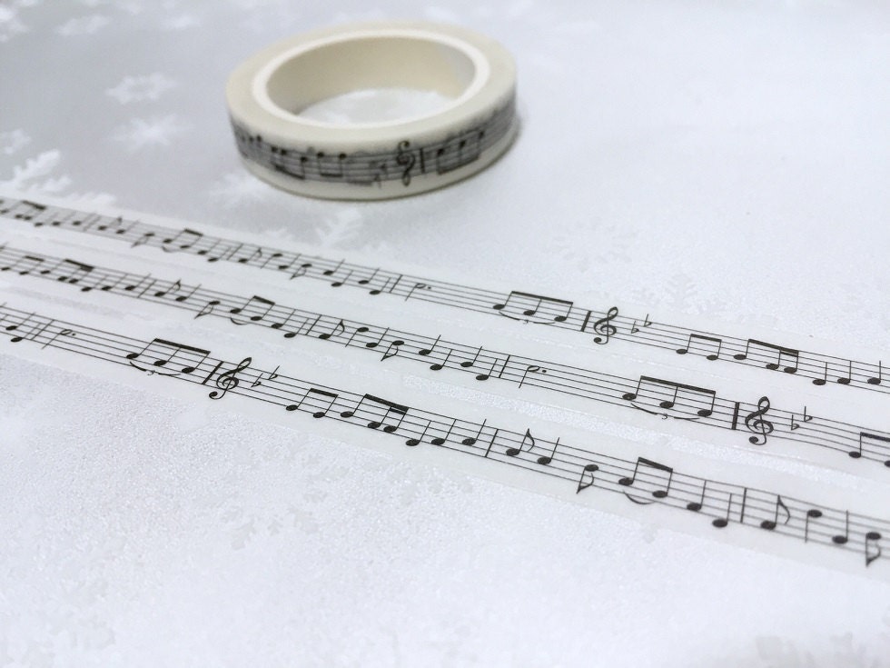 music note washi tape 7M slim tape music song music theme masking tape