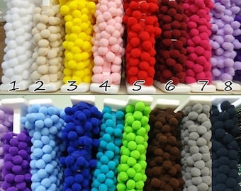 20 mm Large Pom Pom Trim, Big pom pom Ball Fringe by the yard / meter