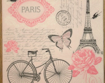 2 Decoupage napkins,Paper Napkins for decoupage,napkins for scrapbooking,Paris, Eiffel Tower,Decor Collection,Provence, Set of napkins. Nr20