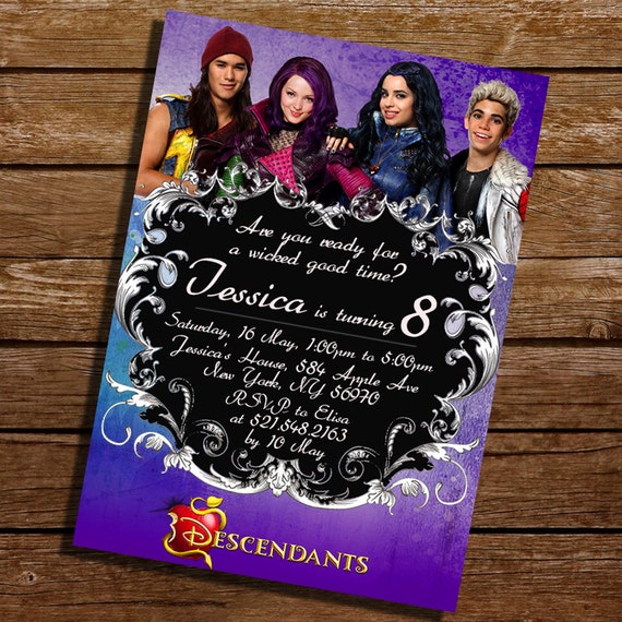 Disney Descendants Invitation Descendants Party by CoralPartyDecor