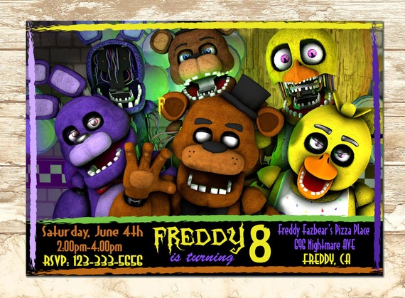 FNAF-Five Nights at Freddy's Birthday by RainbowPrintables on Etsy