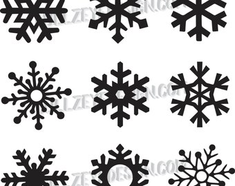 9 unique Snowflakes, svg cut file, Snowfake cut file, Cricut, Silhouette, Christmas Svg files, Winter svg Snow flakes, Commercial License