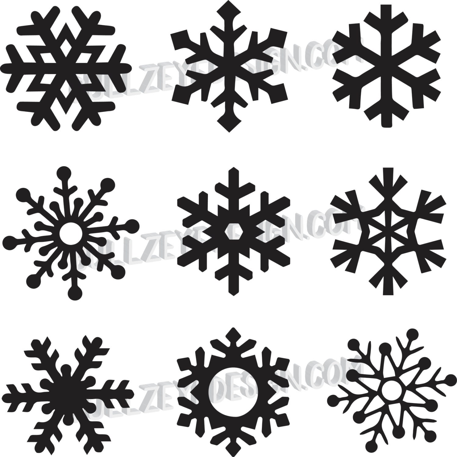 Download 9 unique Snowflakes svg cut file Snowfake cut file Cricut