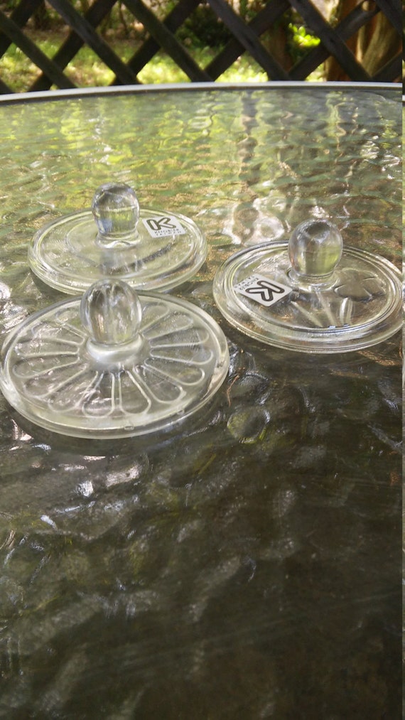 vintage cookie stamp cookie press made of clear glass flower