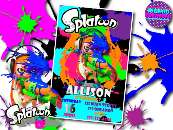 Splatoon Birthday Invitation Invitation by IngenioCreativo