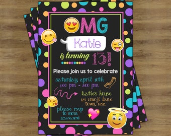 Emoji Party Invitations; Emoji Invitations; Emoji Birthday Invitations; Emoji Birthday Party Invitations; Emoji Invites