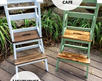 Little Chef Stool BOTTOM, Kitchen Helper, Kid Step Stool, Toddler Step Stool, Modern Step Stool, Rustic Step Stool