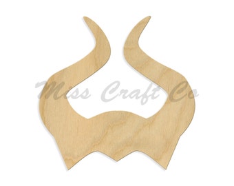 Maleficent Horns Wood Craft Shape, Unfinished Wood, DIY Project. All Sizes Available, Small to Big