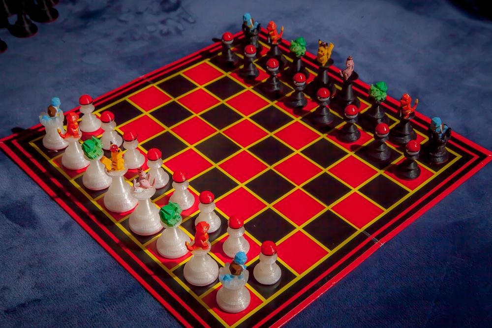 3D Printed Hand-painted Pokemon Chess Set