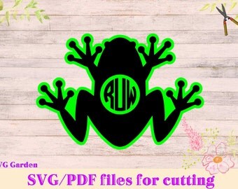 Frog SVG File, Frog Monogram SVG Cutting Template - Silhouette Vector Clip Art for vinyl cutting, Cricut, Silhouette, Kiss the frog princess