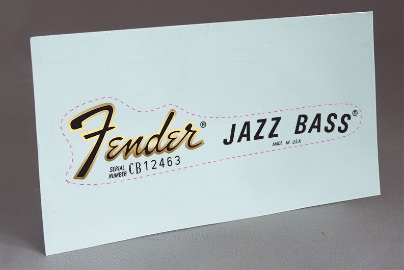Fender 70'S Jazz Bass precut water slide decal headstock