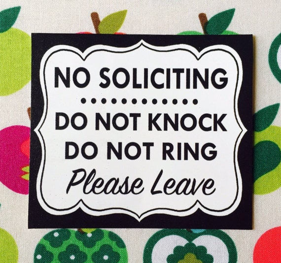 4 wide no soliciting sign window door decal cling