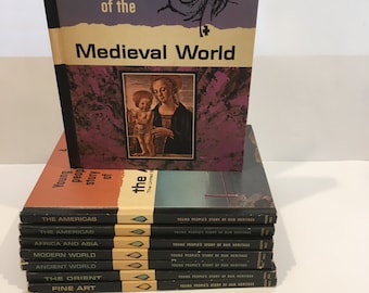 Young People's Story of Our Heritage 1966 , 8 Volumes Young People Story , The Americas , Medieval World , Ancient World , Fine Art , Orient