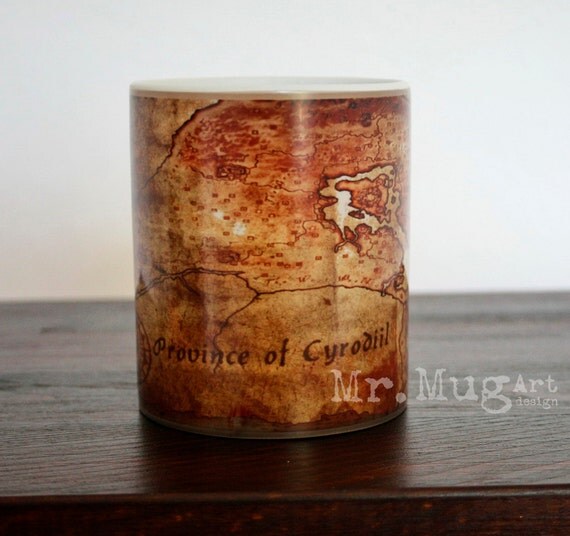 Skyrim Mug Skyrim Map Elder Scrolls Map Skyrim Coffee Mug