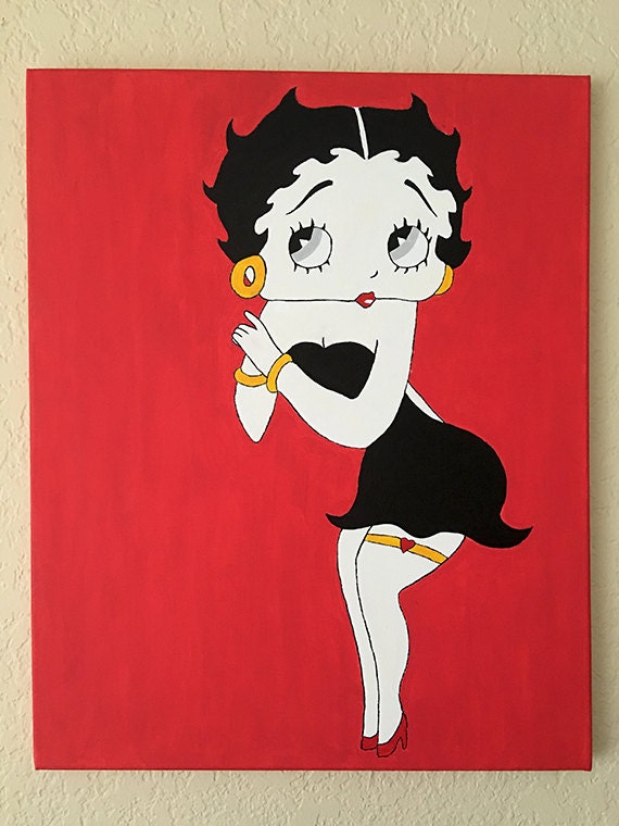 Items similar to Betty Boop Hand Painted, Original Acrylic On Canvas ...