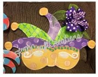 Mardi Gras Door Hanger, Wooden, Custom Made