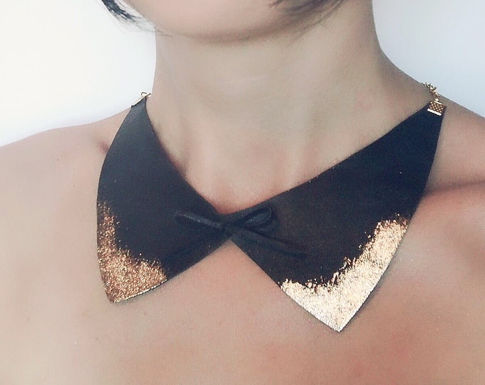 Bib necklace Leather Collar Necklace Choker, christmas gift
