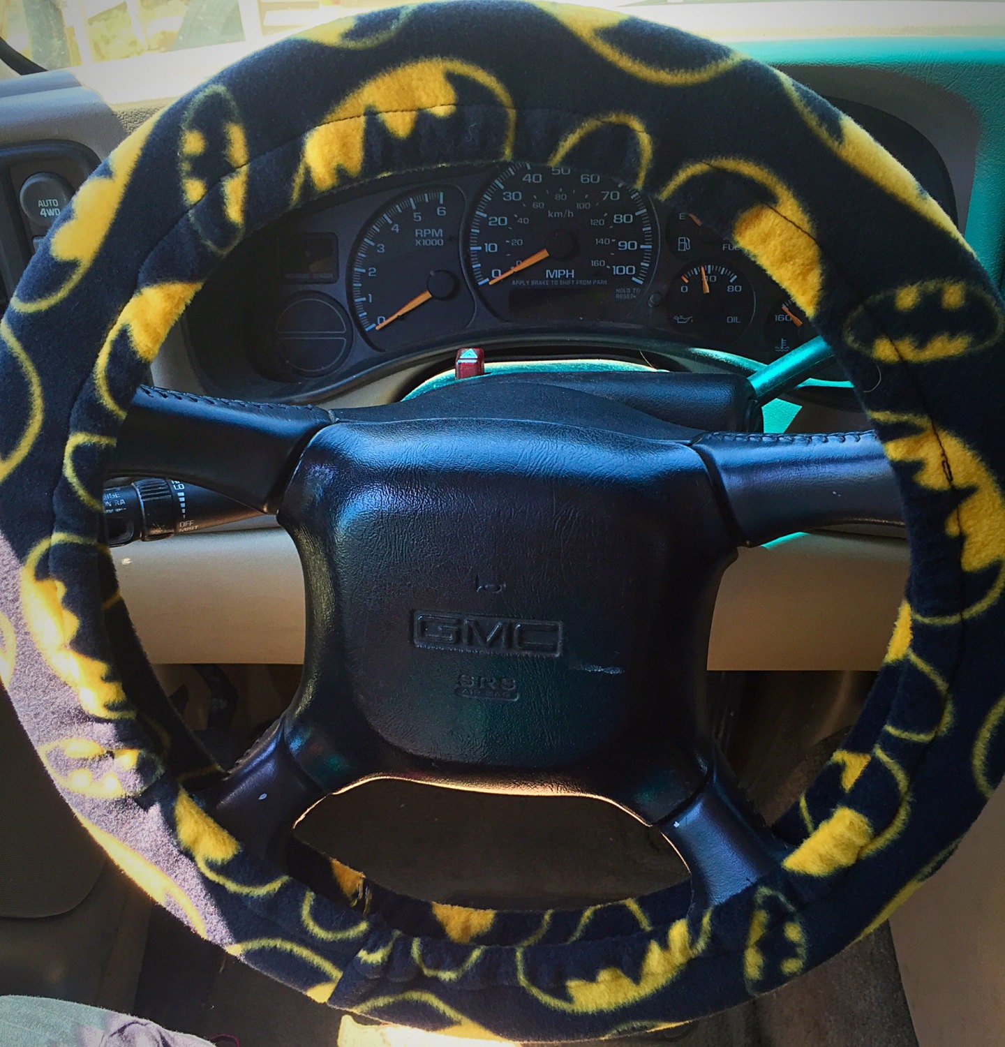 Batman Steering Wheel Cover and Review mirror by CrazyCovers4you